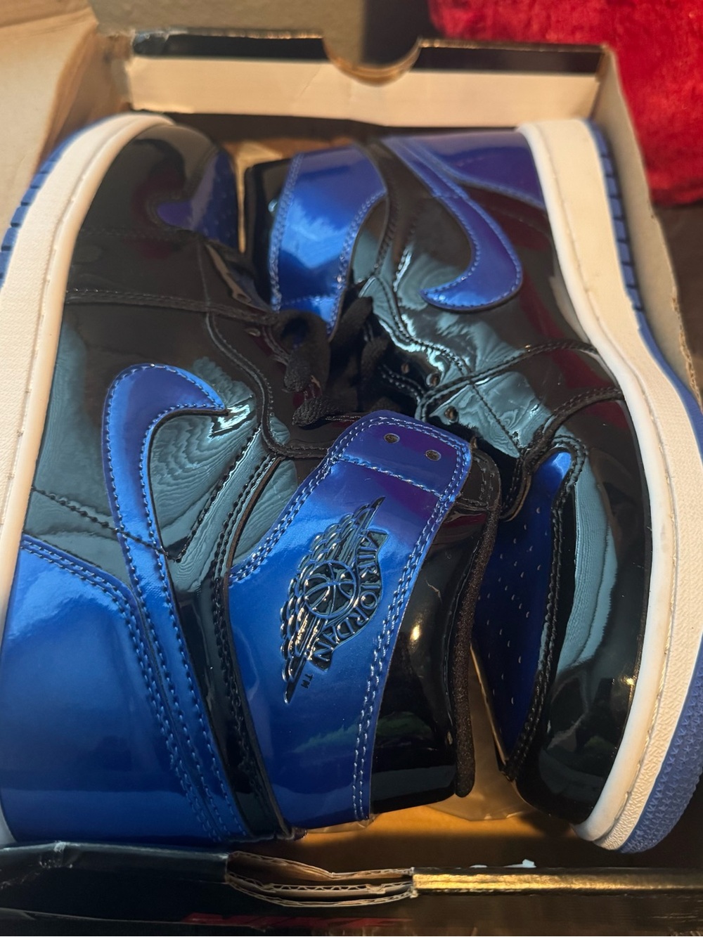 Black & Blue High-Top Air 1 Sneakers